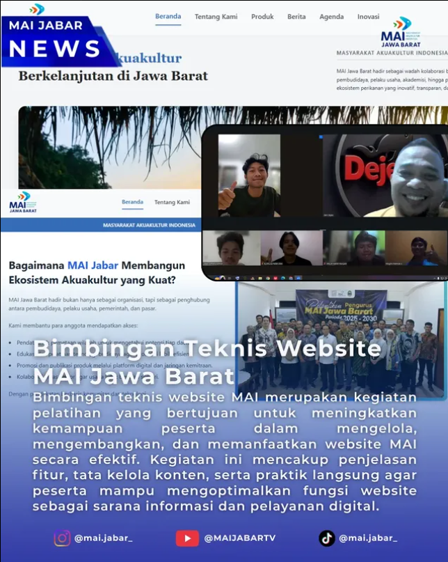 Bimbingan Teknis Pengelolaan Website Masyarakat Akuakultur Indonesia (MAI) Jawa Barat